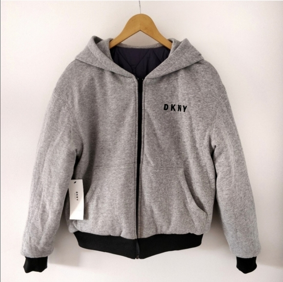 NEW DKNY reversible logo bomber jacket size Small - Picture 4 of 6